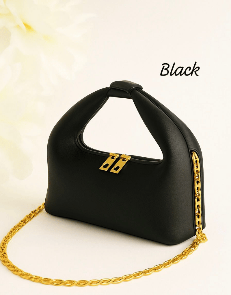 Chic Moss Green Padded Mini Bag with Gold Chain