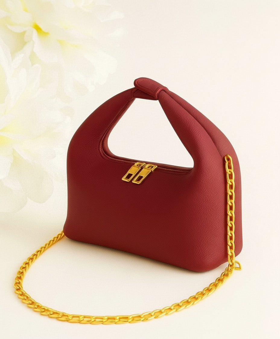 Chic Moss Green Padded Mini Bag with Gold Chain