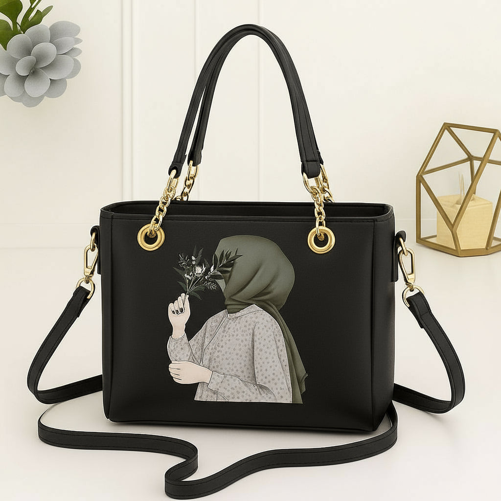 Premium Crossbody Shoulder Bag for Girls | Half Chain Strap | Stylish Daily Use Handbag