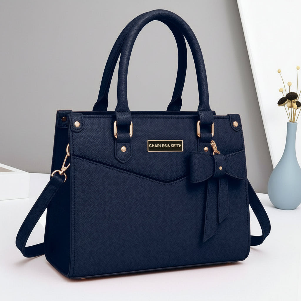Premium Shoulder Bag for Girls – Stylish Design with Long Strap & Bow Charm