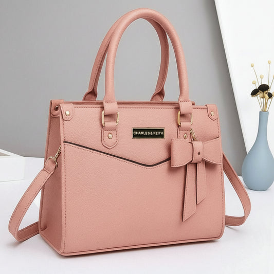 Premium Shoulder Bag for Girls – Stylish Design with Long Strap & Bow Charm