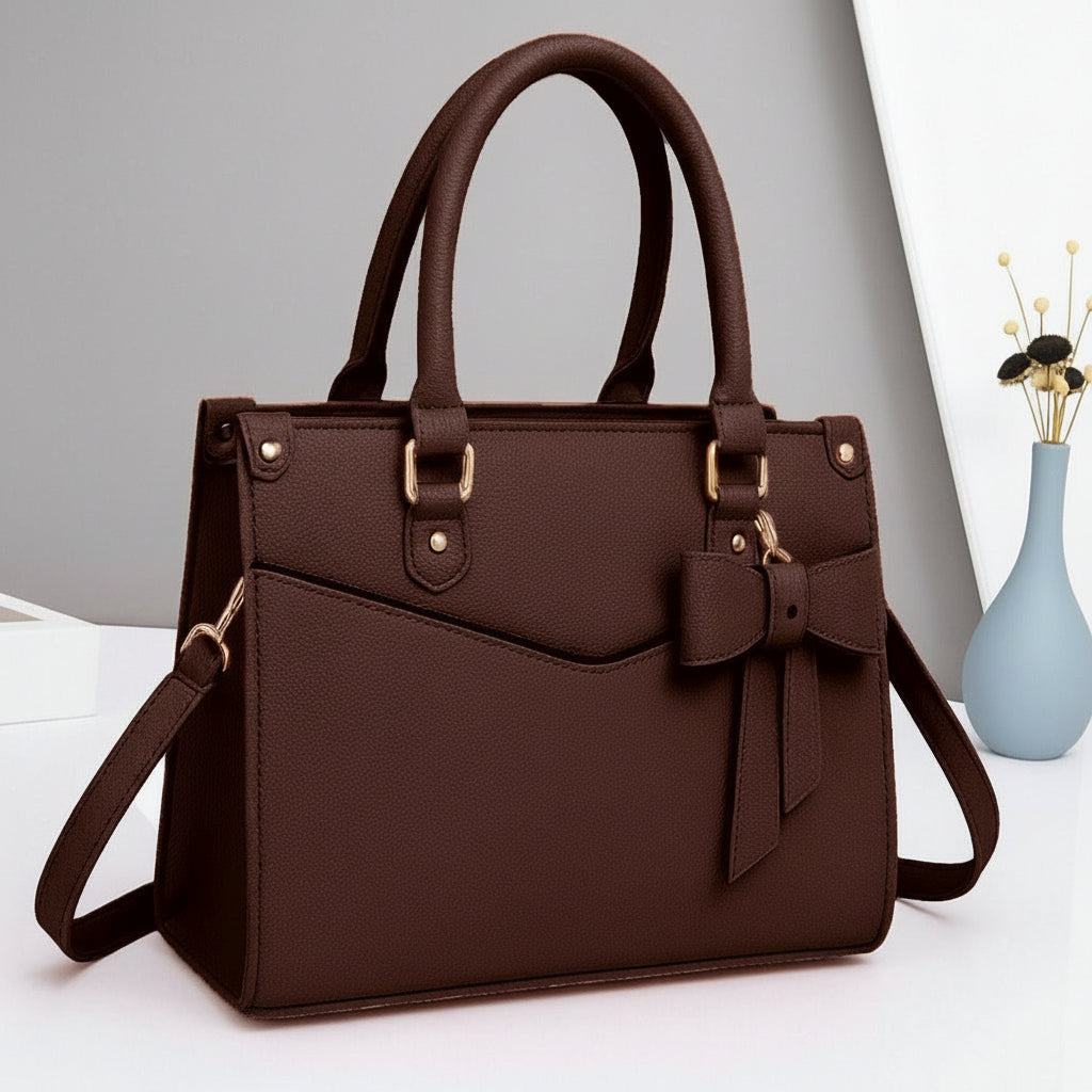Premium Shoulder Bag for Girls – Stylish Design with Long Strap & Bow Charm