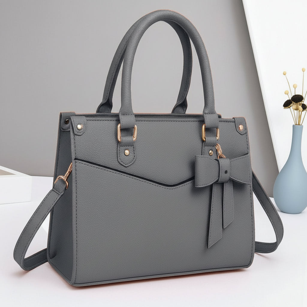 Premium Shoulder Bag for Girls – Stylish Design with Long Strap & Bow Charm
