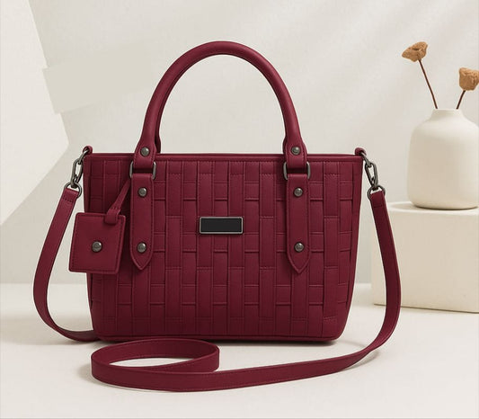 Premium Marble-Style Handbag & Crossbody Set for Women – Leather, Long Strap, 8 Colors