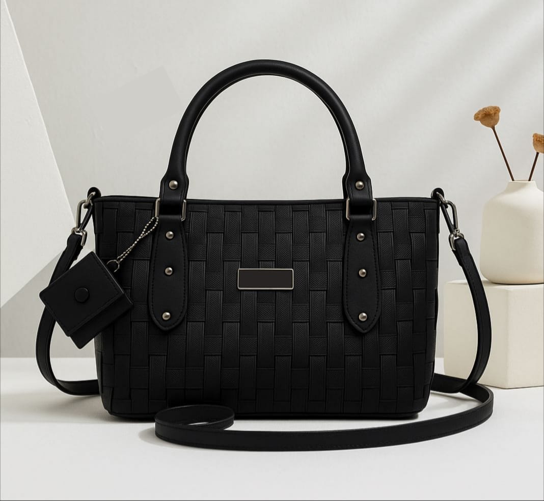 Premium Marble-Style Handbag & Crossbody Set for Women – Leather, Long Strap, 8 Colors