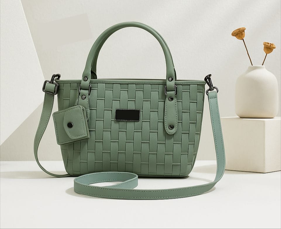 Premium Marble-Style Handbag & Crossbody Set for Women – Leather, Long Strap, 8 Colors