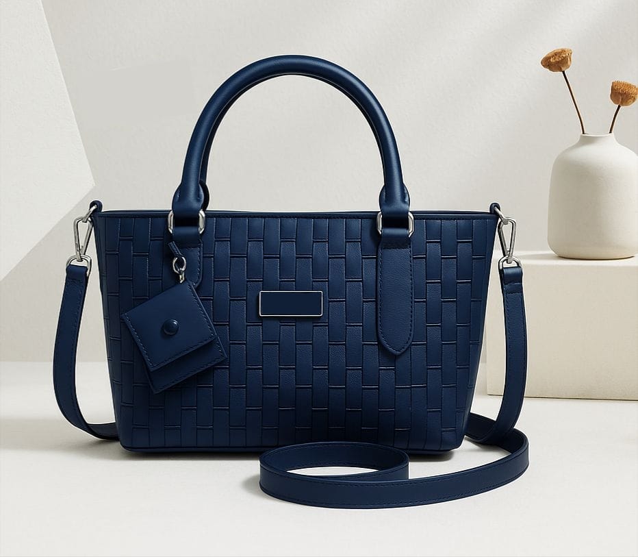 Premium Marble-Style Handbag & Crossbody Set for Women – Leather, Long Strap, 8 Colors