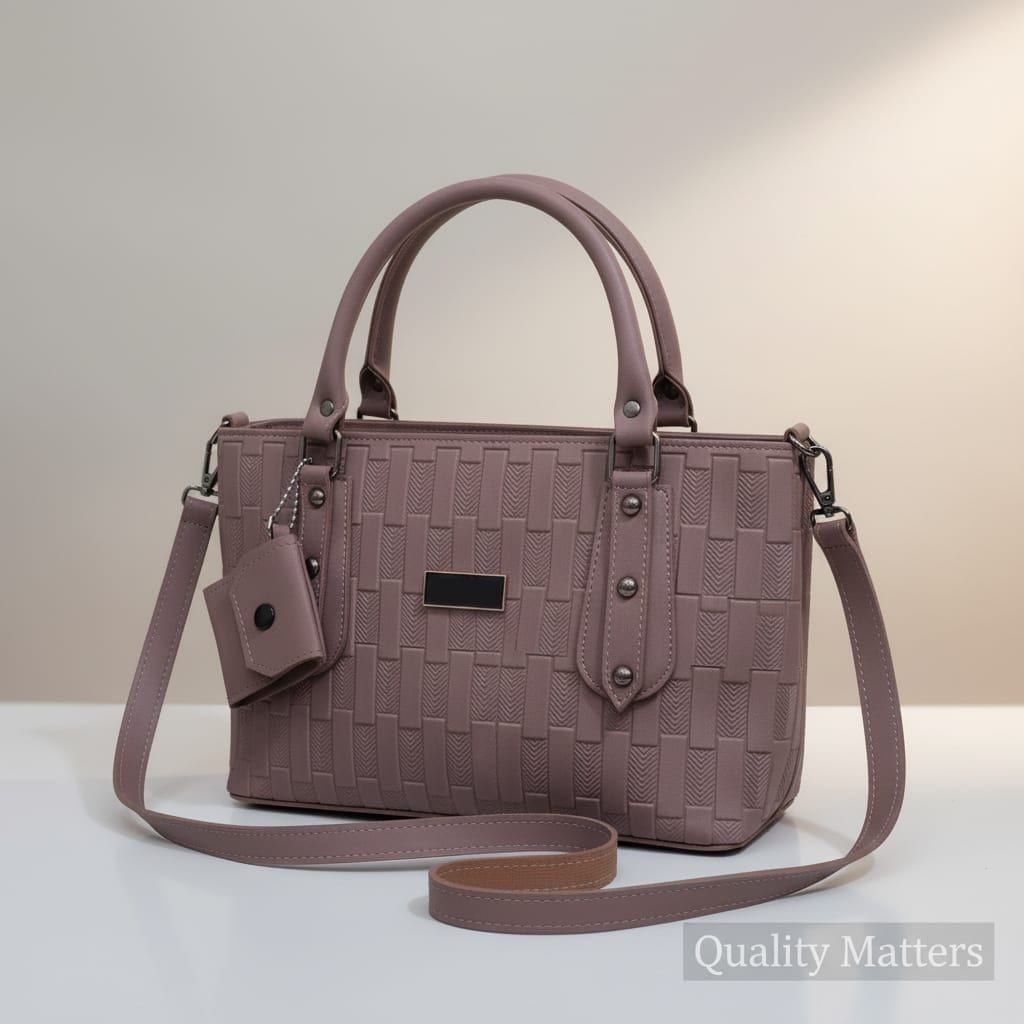 Premium Marble-Style Handbag & Crossbody Set for Women – Leather, Long Strap, 8 Colors