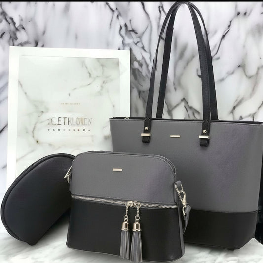 Premium Shoulder Bag Set for Girls – Stylish Handbag, Crossbody & Mini Purse – High-Quality Faux Leather