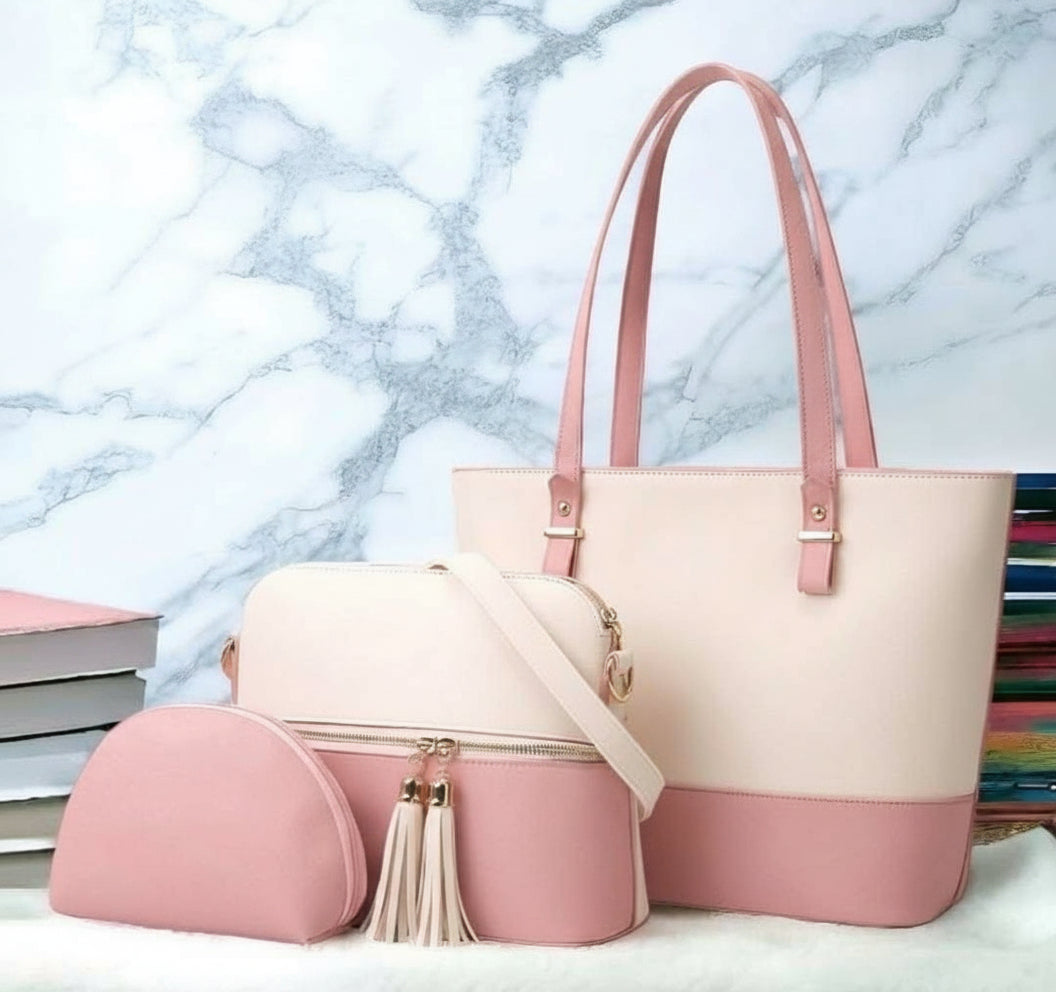 Premium Shoulder Bag Set for Girls – Stylish Handbag, Crossbody & Mini Purse – High-Quality Faux Leather