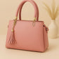 High-Quality Synthetic Leather Handbag – 3 Compartments, Long Adjustable Shoulder Belt Included