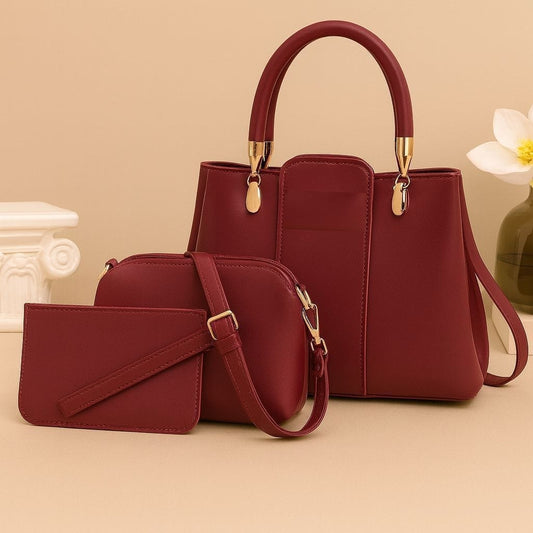 Luxury 3-Piece Shoulder Bag Set With Keychain – Premium Quality, Stylish & Large Capacity Handbag Bundle