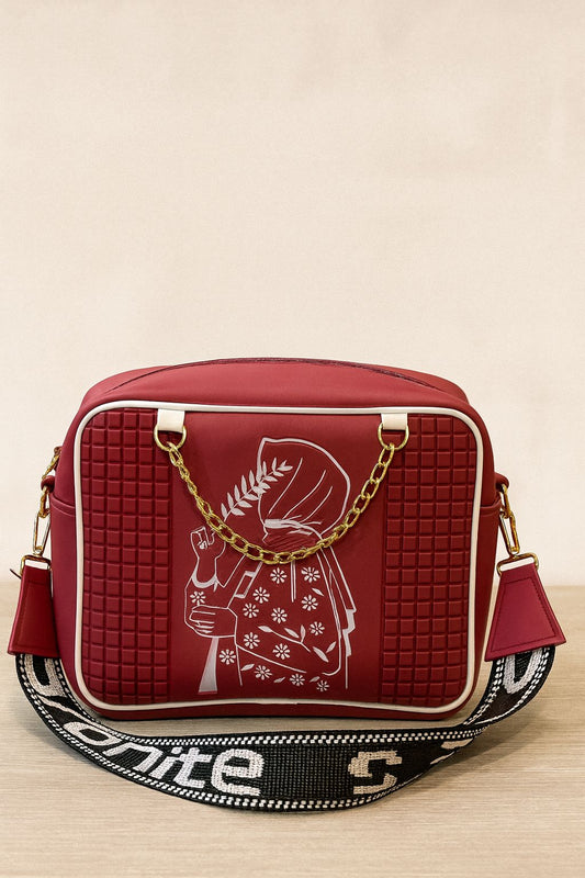 High-Quality Digital Print Shoulder Bag for Girls – Stylish Medium-Size Rexine Bag with Long Strap & Inner Pocket