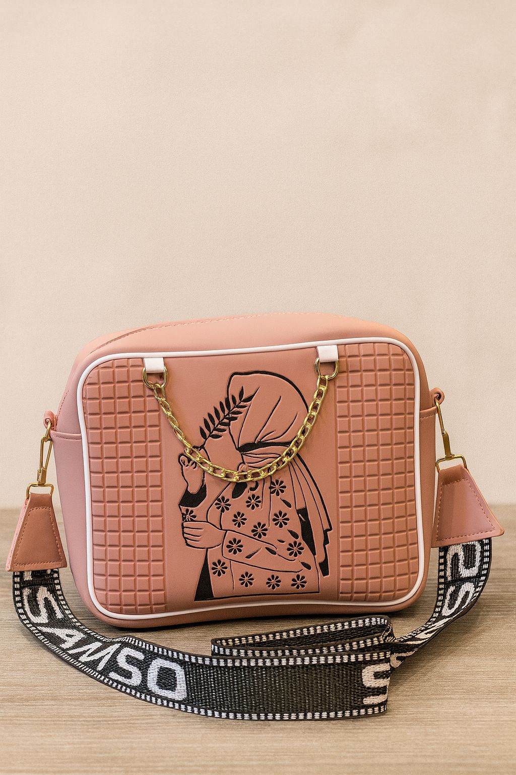 High-Quality Digital Print Shoulder Bag for Girls – Stylish Medium-Size Rexine Bag with Long Strap & Inner Pocket