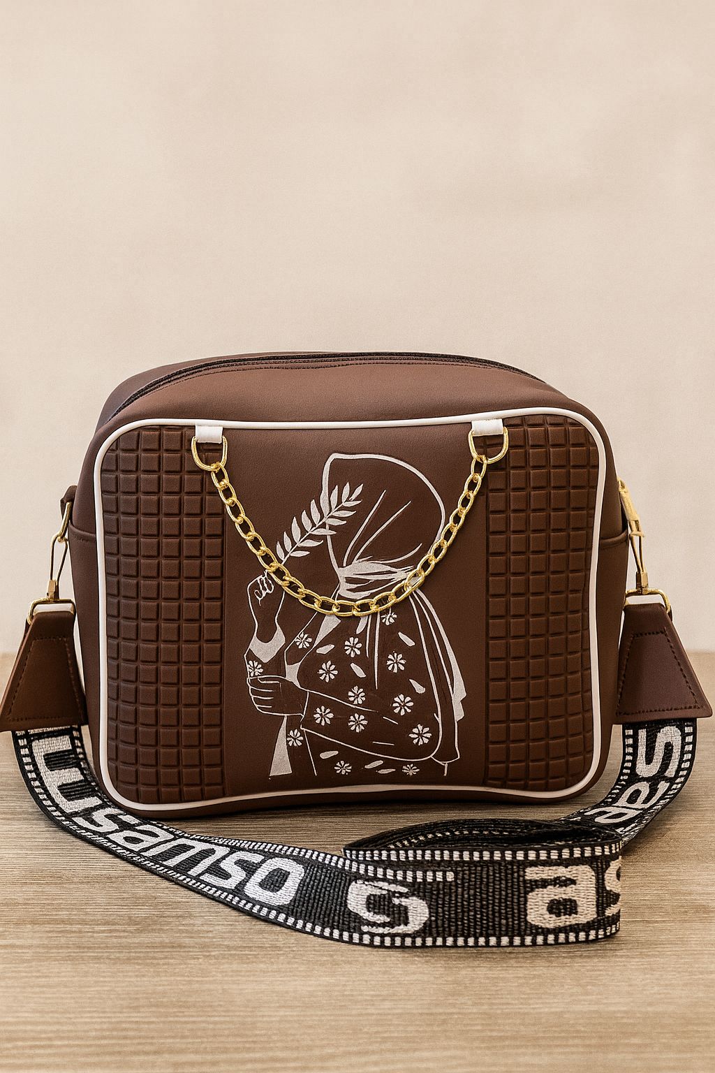 High-Quality Digital Print Shoulder Bag for Girls – Stylish Medium-Size Rexine Bag with Long Strap & Inner Pocket