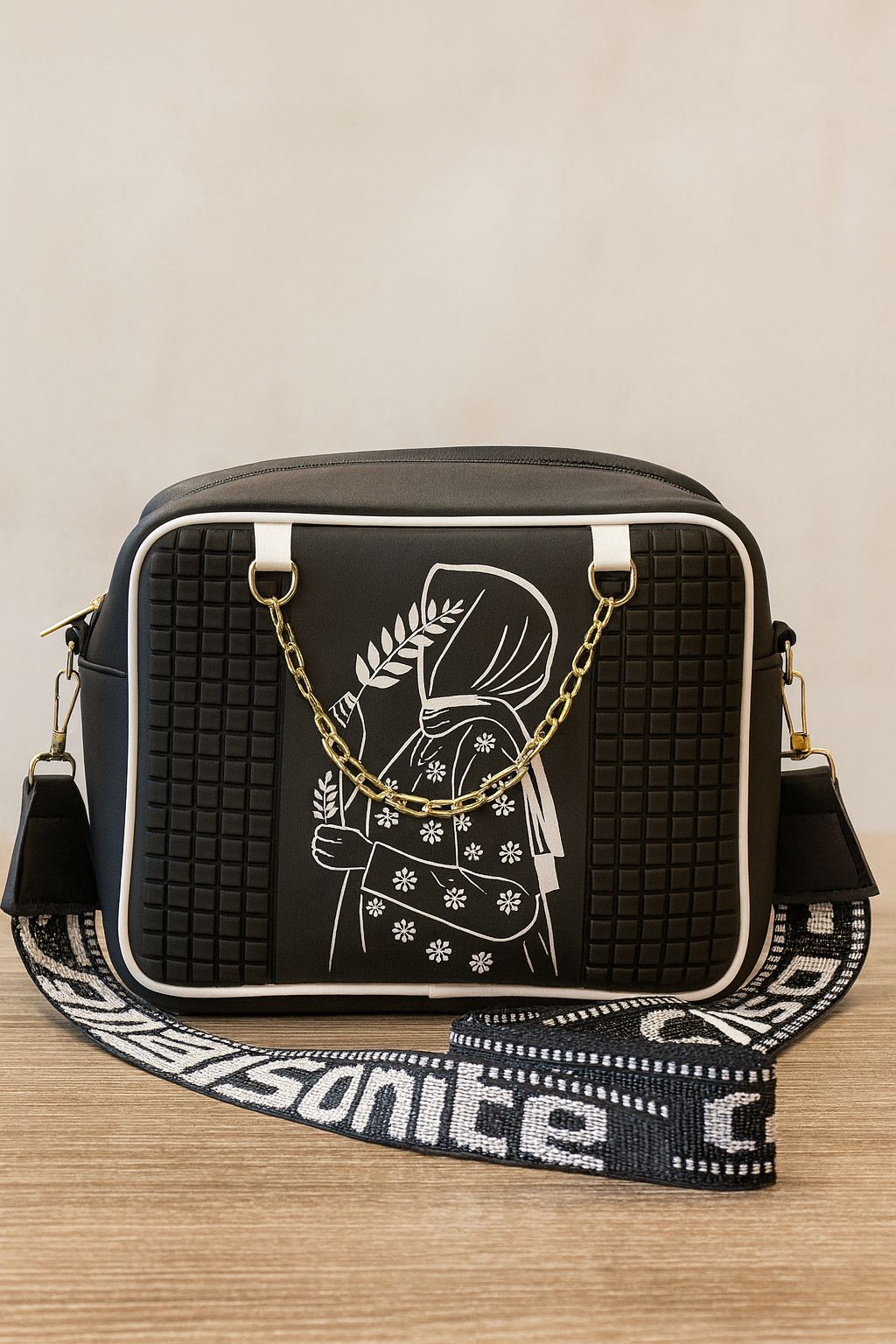 High-Quality Digital Print Shoulder Bag for Girls – Stylish Medium-Size Rexine Bag with Long Strap & Inner Pocket