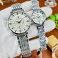Stylish Couple Watch Set with Steel Chain | Push Lock | Premium Finish