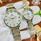 Stylish Couple Watch Set with Steel Chain | Push Lock | Premium Finish