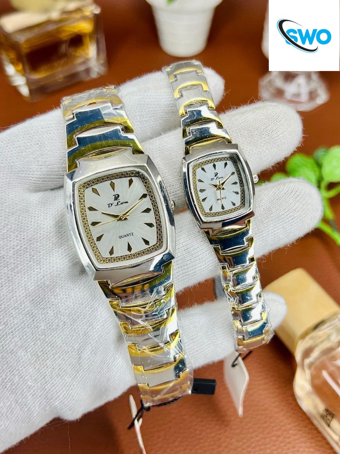 Premium Couple Set – Push Lock with Steel Chain