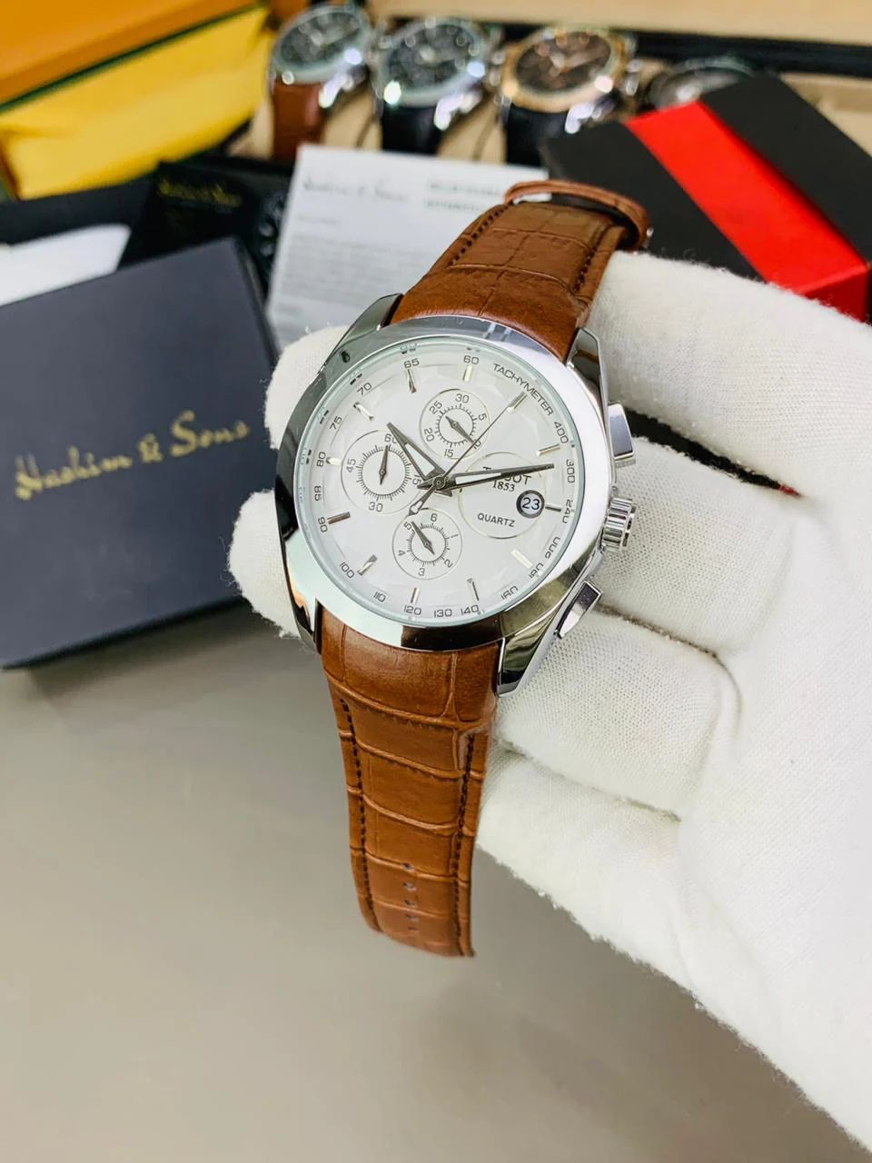 Tissot 1853 Chronograph Gents Watch | Leather Strap | Premium Quality | All Dials Working