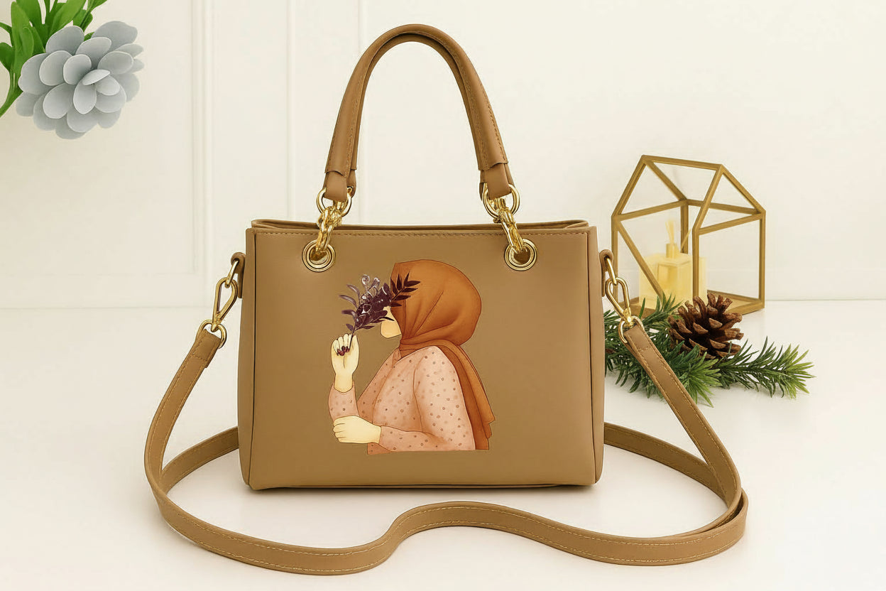 Premium Crossbody Shoulder Bag for Girls | Half Chain Strap | Stylish Daily Use Handbag