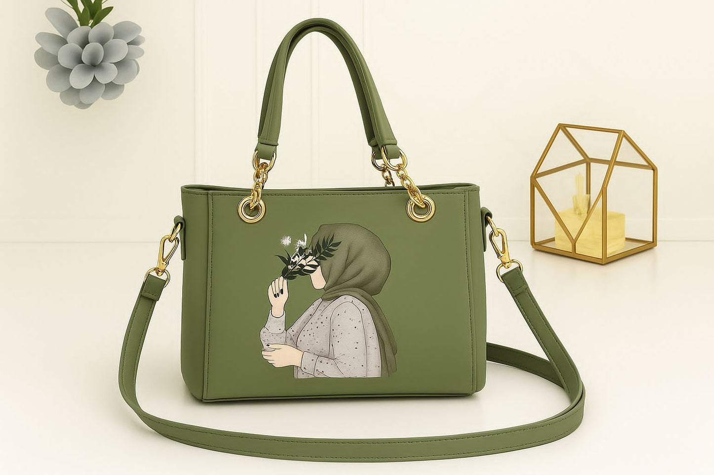 Premium Crossbody Shoulder Bag for Girls | Half Chain Strap | Stylish Daily Use Handbag