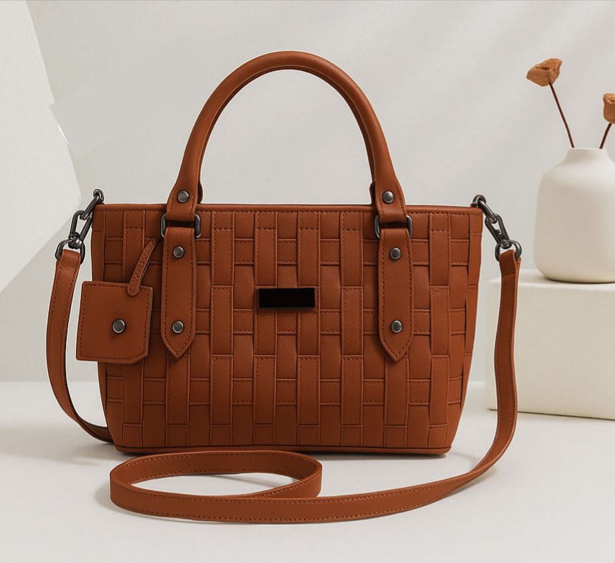 Premium Marble-Style Handbag & Crossbody Set for Women – Leather, Long Strap, 8 Colors